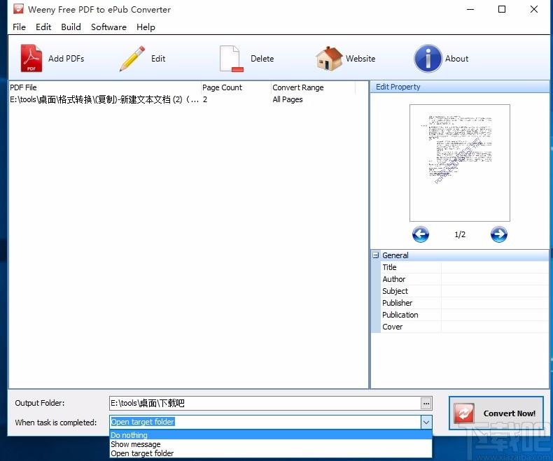 Weeny Free PDF to ePub Converter,PDF转ePub,PDF转换